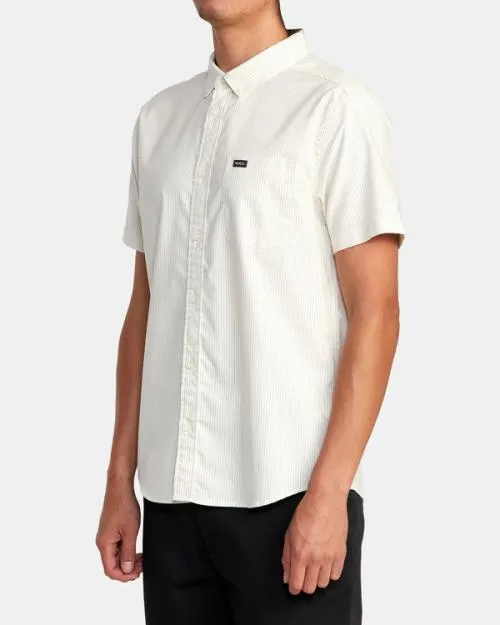 Rvca That039ll Do Micro Stripe Short Sleeve Shirt Natural Men Shirts and Flannels