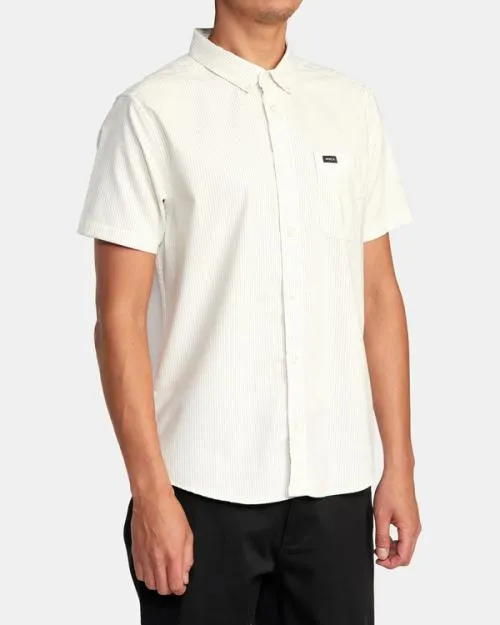 Rvca That039ll Do Micro Stripe Short Sleeve Shirt Natural Men Shirts and Flannels
