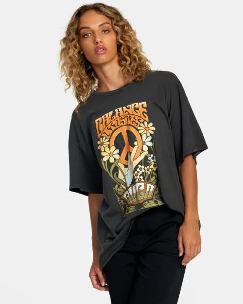 Rvca Uprising Tee Rvca Black Women Tees and Tanks