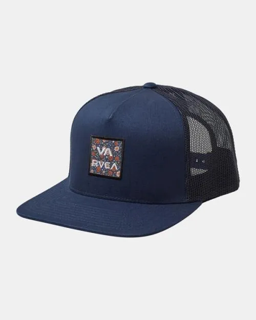 Rvca VA All The Way Print Trucker Hat Moody Blue Men Hats and Beanies