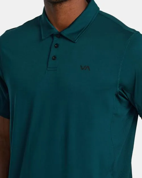 Rvca VA Sport Vent Technical Polo Shirt Deep Sea SportMen Short Sleeves
