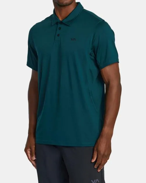 Rvca VA Sport Vent Technical Polo Shirt Deep Sea SportMen Short Sleeves
