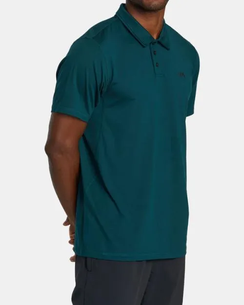 Rvca VA Sport Vent Technical Polo Shirt Deep Sea SportMen Short Sleeves