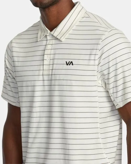 Rvca VA Sport Vent Technical Polo Shirt Off White SportMen Short Sleeves