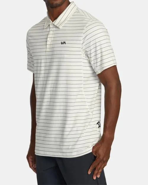 Rvca VA Sport Vent Technical Polo Shirt Off White SportMen Short Sleeves