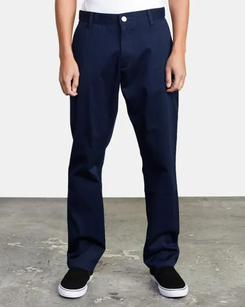 Rvca Weekend Stretch Chino Pants Navy Marine Men Pants