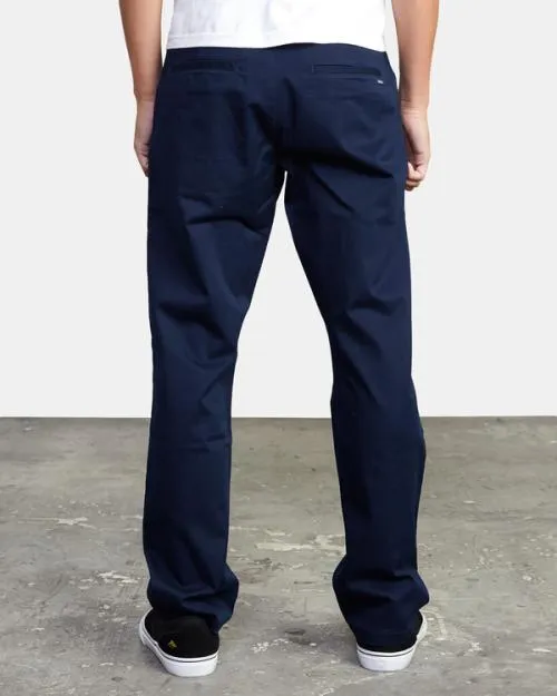 Rvca Weekend Stretch Chino Pants Navy Marine Men Pants