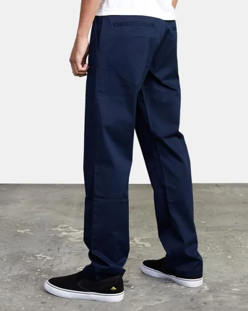 Rvca Weekend Stretch Chino Pants Navy Marine Men Pants