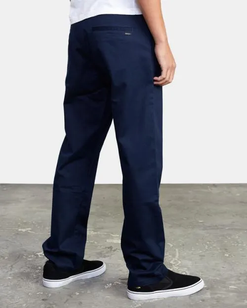 Rvca Weekend Stretch Chino Pants Navy Marine Men Pants