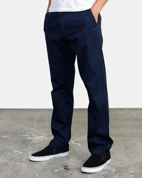Rvca Weekend Stretch Chino Pants Navy Marine Men Pants