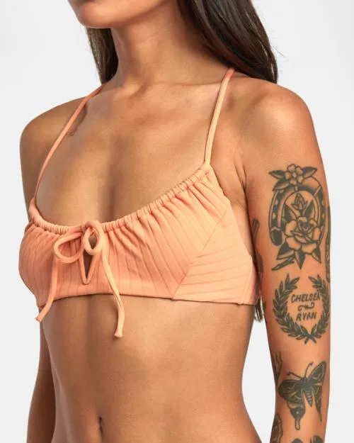 Rvca Wide Rib Crossback Bikini Top Lilikoi Women Bikini Tops