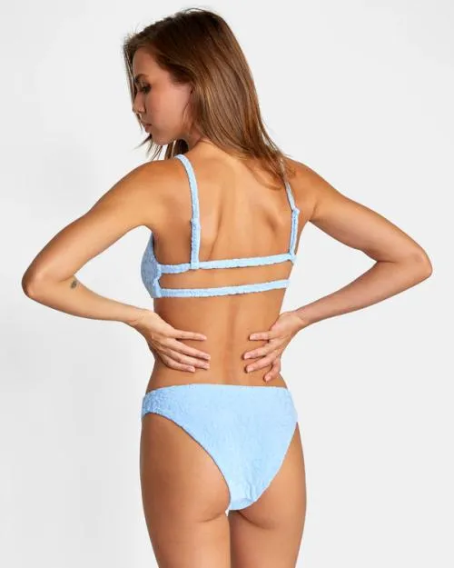 Rvca Wild Fleur Bikini Bottoms Ace Blue Women Bikini Bottoms