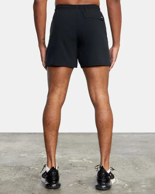 Rvca Yogger Elastic Waist Running Shorts 15034 Black Men Athletic Shorts