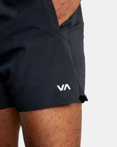 Rvca Yogger Elastic Waist Running Shorts 15034 Black Men Athletic Shorts