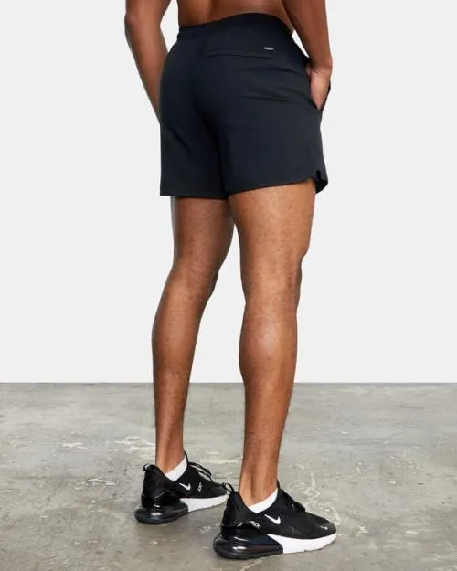 Rvca Yogger Elastic Waist Running Shorts 15034 Black Men Athletic Shorts