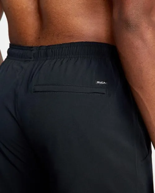 Rvca Yogger Elastic Waist Running Shorts 15034 Black Men Athletic Shorts