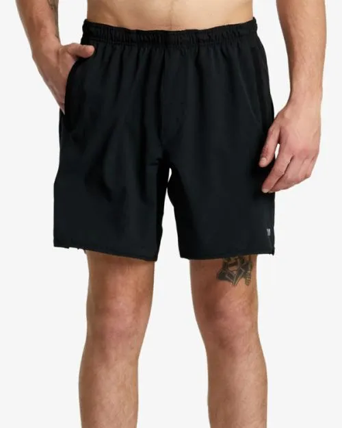Rvca YOGGER STRETCH ATHLETIC SHORTS 17034 Black Men Athletic Shorts