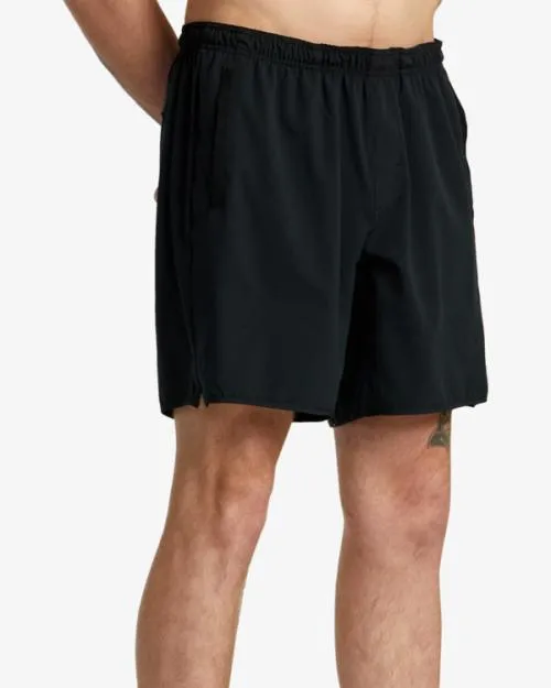 Rvca YOGGER STRETCH ATHLETIC SHORTS 17034 Black Men Athletic Shorts