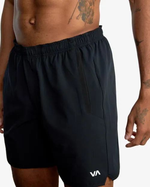Rvca YOGGER STRETCH ATHLETIC SHORTS 17034 Black Men Athletic Shorts