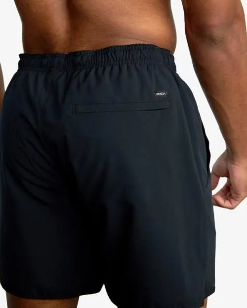 Rvca YOGGER STRETCH ATHLETIC SHORTS 17034 Black Men Athletic Shorts