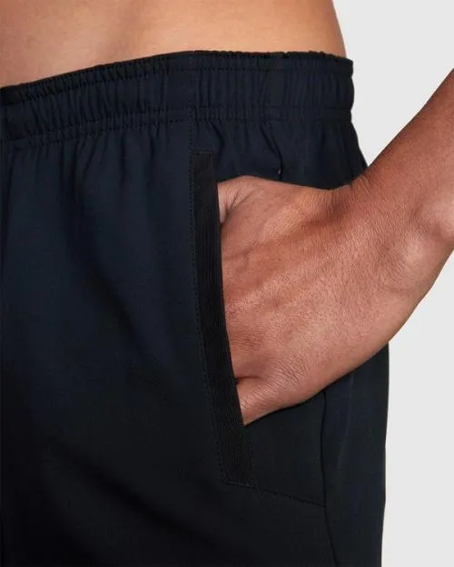 Rvca YOGGER STRETCH ATHLETIC SHORTS 17034 Black Men Athletic Shorts