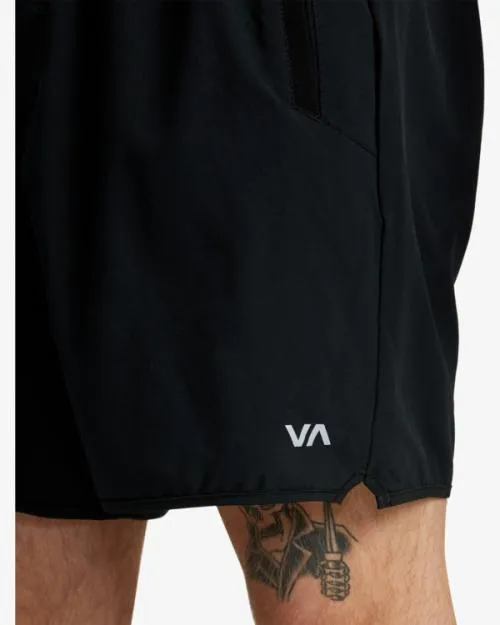 Rvca YOGGER STRETCH ATHLETIC SHORTS 17034 Black Men Athletic Shorts