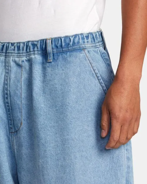 Rvca Zach Allen Elastic Waist Denim Jeans 90s Blue Men Denim