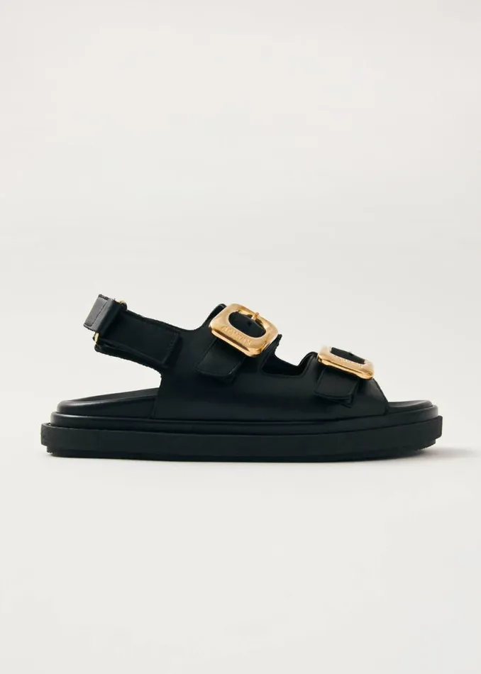 Sandals Women ALOHAS Daria Black Leather Sandals