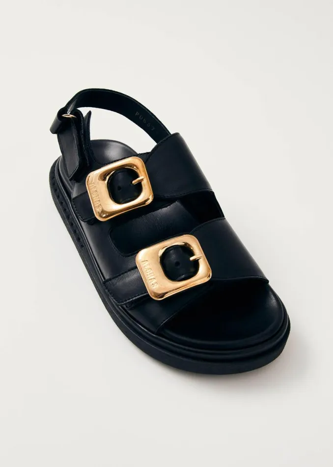 Sandals Women ALOHAS Daria Black Leather Sandals