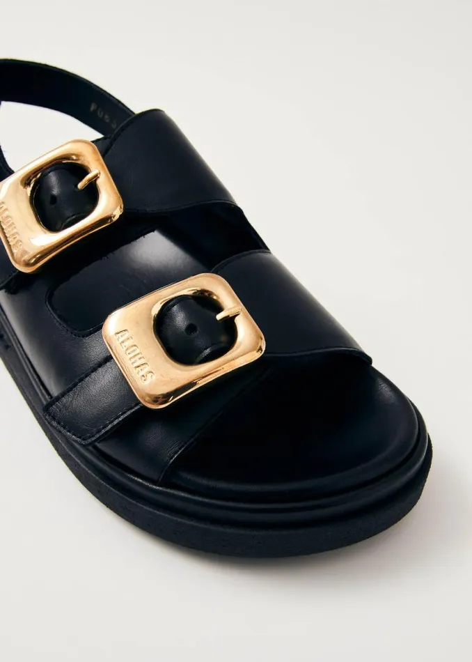 Sandals Women ALOHAS Daria Black Leather Sandals