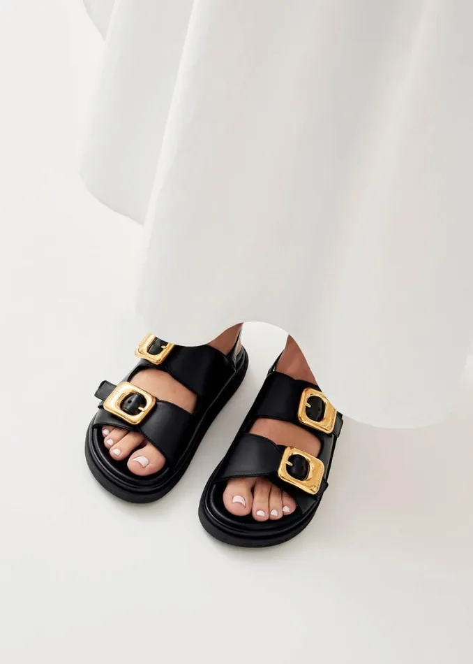Sandals Women ALOHAS Daria Black Leather Sandals