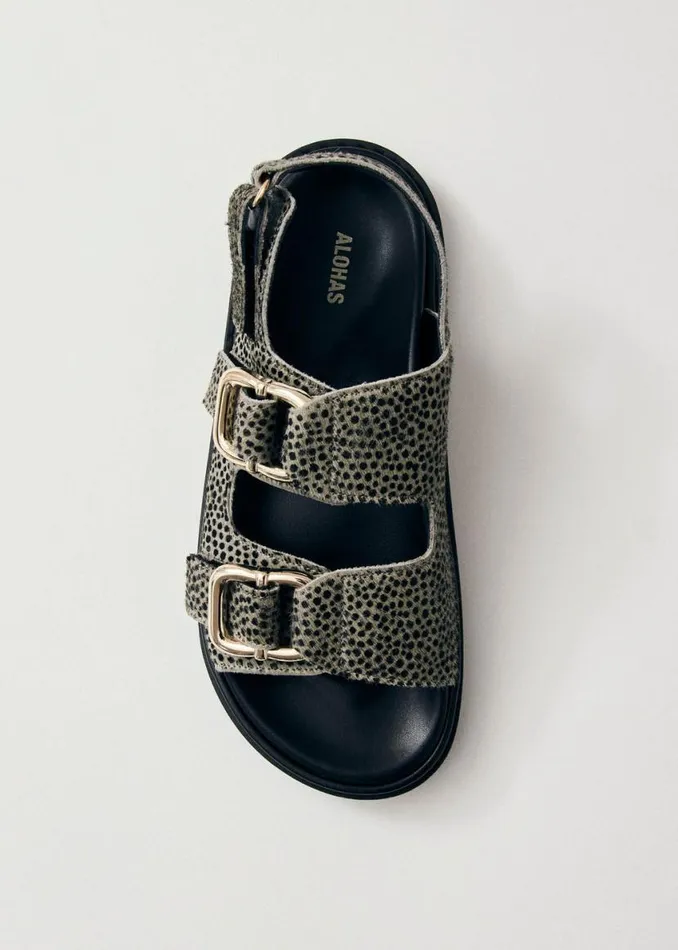 Sandals Women ALOHAS Harper Soft Grey Leather Sandals