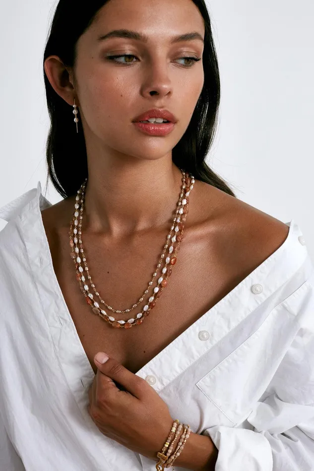 Santa Fe Necklace White Pearl Women Chan Luu Necklaces