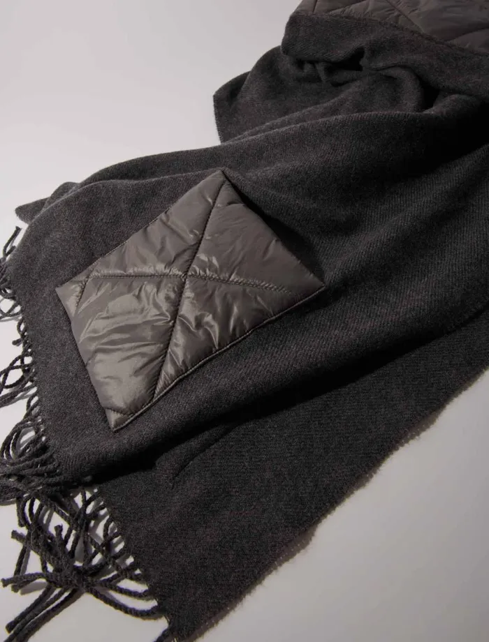 Scarves and Ponchos Women Maje Hooded Wool Poncho Anthracite