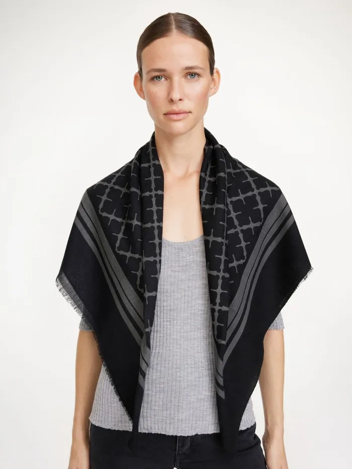 Scarves Women By Malene Birger Cornelis Wool Scarf Charcoal Scarves Women By Malene Birger Cornelis Wool Scarf Charcoal