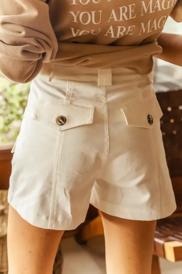 Scout Shorts In Off White Off White Women Bohme Shorts