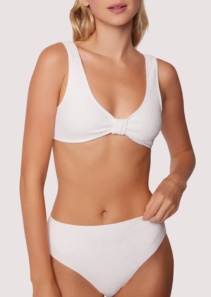 Sea Me Knotted Bikini Tank Top White Women Lost Wander Swim