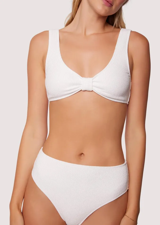 Sea Me Knotted Bikini Tank Top White Women Lost Wander Swim