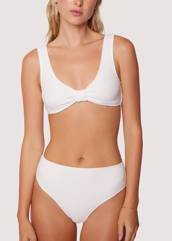 Sea Me Knotted Bikini Tank Top White Women Lost Wander Swim