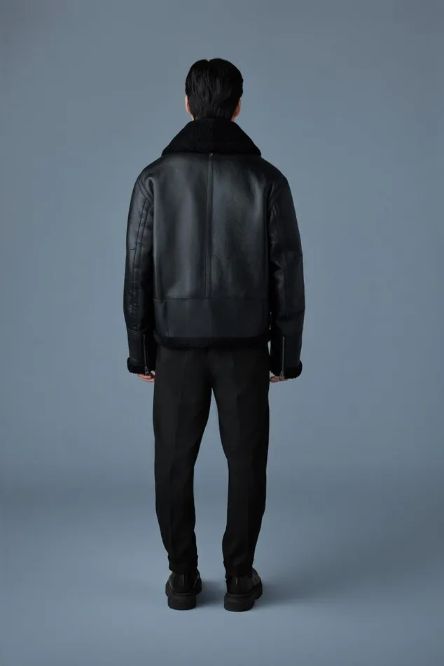 Shearling Jackets Men Mackage ATLASSH Shearling And Leather Aviatorstyle Jacket Mint