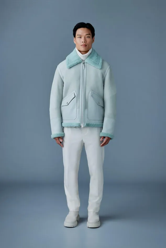 Shearling Jackets Men Mackage ATLASSH Shearling And Leather Aviatorstyle Jacket Mint Shearling Jackets Men Mackage ATLASSH Shearling And Leather Aviatorstyle Jacket Mint