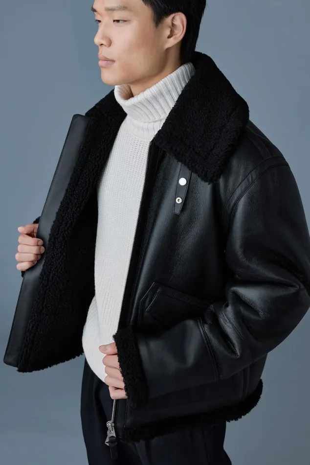 Shearling Jackets Men Mackage ATLASSH Shearling And Leather Aviatorstyle Jacket Mint Shearling Jackets Men Mackage ATLASSH Shearling And Leather Aviatorstyle Jacket Mint