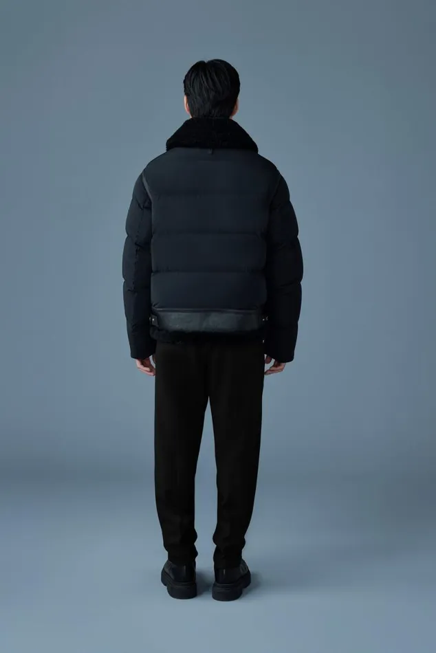 Shearling Jackets Men Mackage ROBERT Mixedmedia Shearling Down Jacket Black Shearling Jackets Men Mackage ROBERT Mixedmedia Shearling Down Jacket Black