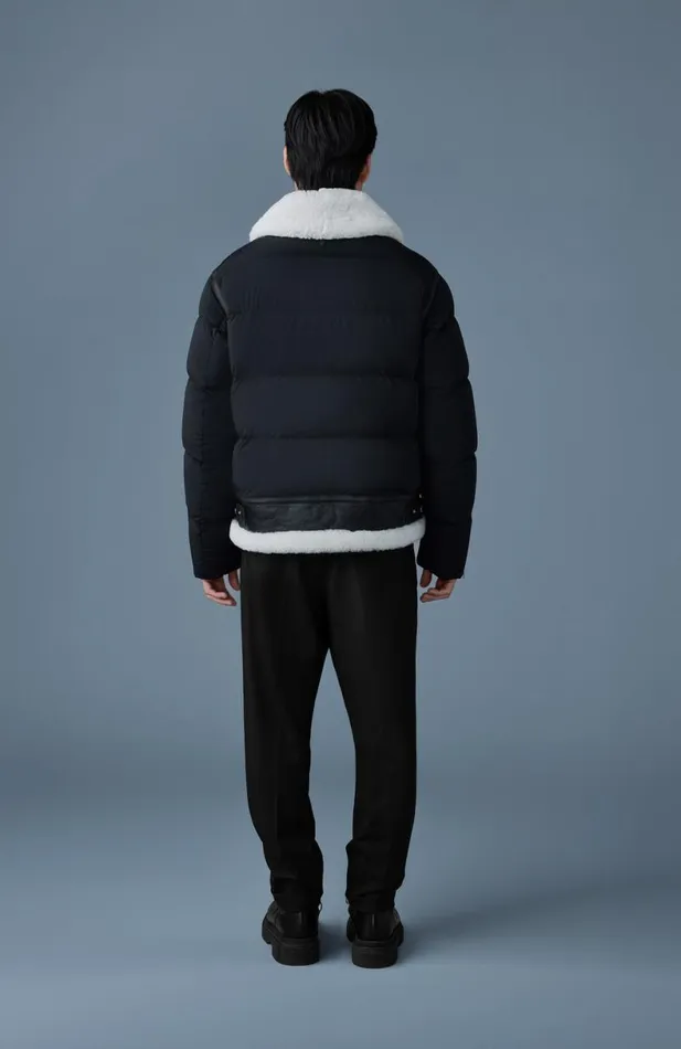 Shearling Jackets Men Mackage ROBERT Mixedmedia Shearling Down Jacket Black Shearling Jackets Men Mackage ROBERT Mixedmedia Shearling Down Jacket Black