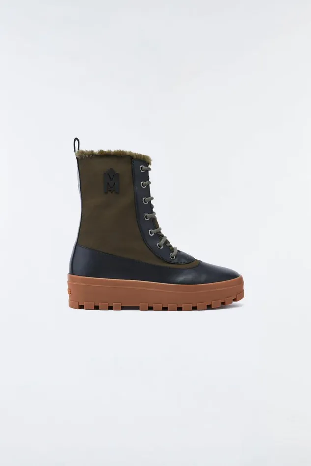 Shearling Lined Boots Men Mackage HERO Shearlinglined Winter Boot For Men Armyblack Shearling Lined Boots Men Mackage HERO Shearlinglined Winter Boot For Men Armyblack