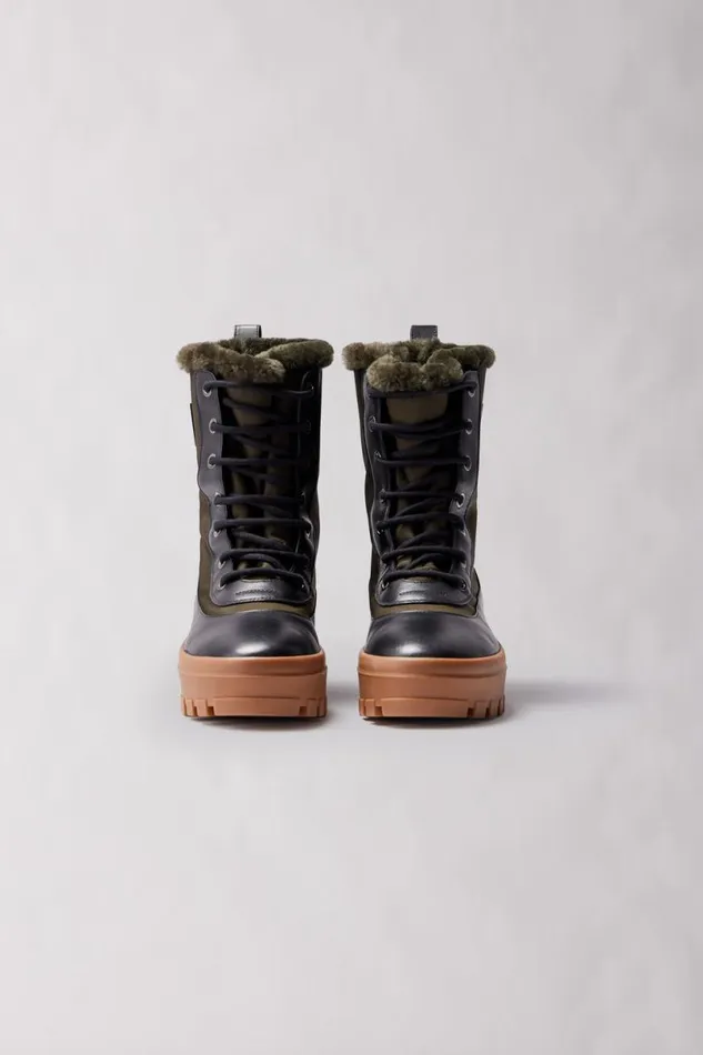 Shearling Lined Boots Men Mackage HERO Shearlinglined Winter Boot For Men Armyblack Shearling Lined Boots Men Mackage HERO Shearlinglined Winter Boot For Men Armyblack