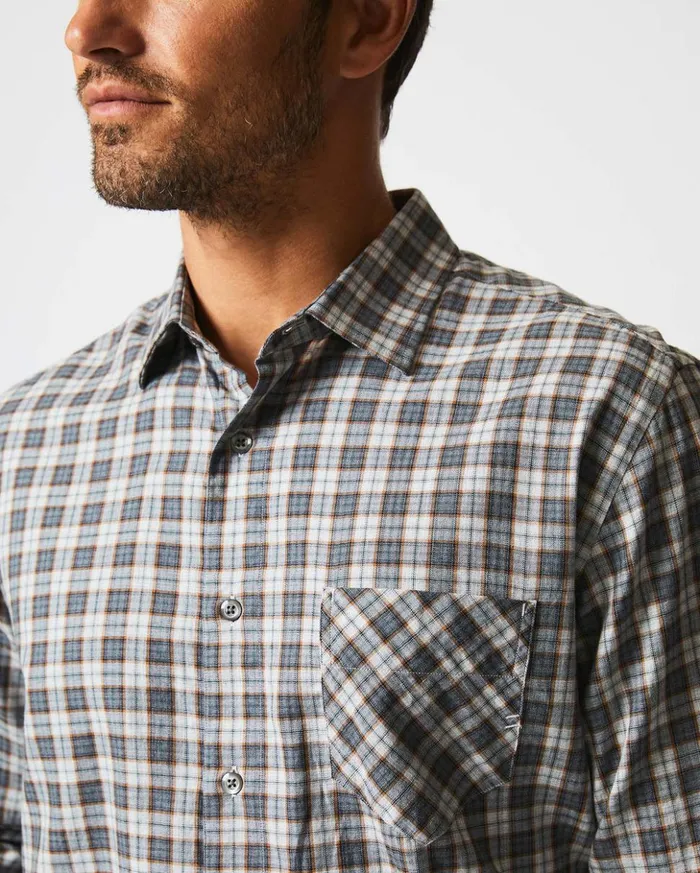 Shirting Men Billy Reid Herringbone Plaid John T Shirt Greytan