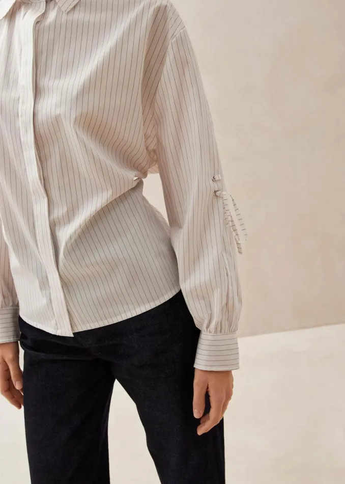 Shirts Women ALOHAS Sugar Red Thin Stripes Shirt