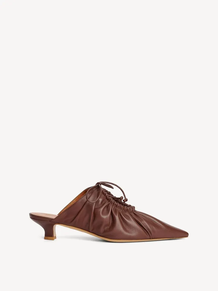 Shoes Women By Malene Birger Masey Leather Mules Dark Mahogany