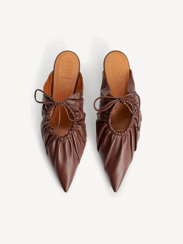 Shoes Women By Malene Birger Masey Leather Mules Dark Mahogany Shoes Women By Malene Birger Masey Leather Mules Dark Mahogany